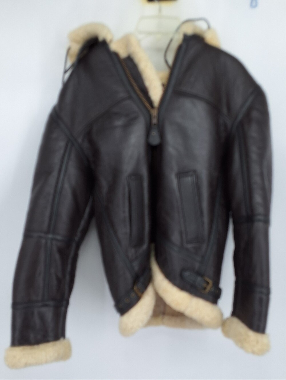 Trentino XL Brown Shearling-Lined Leather Jacket XL